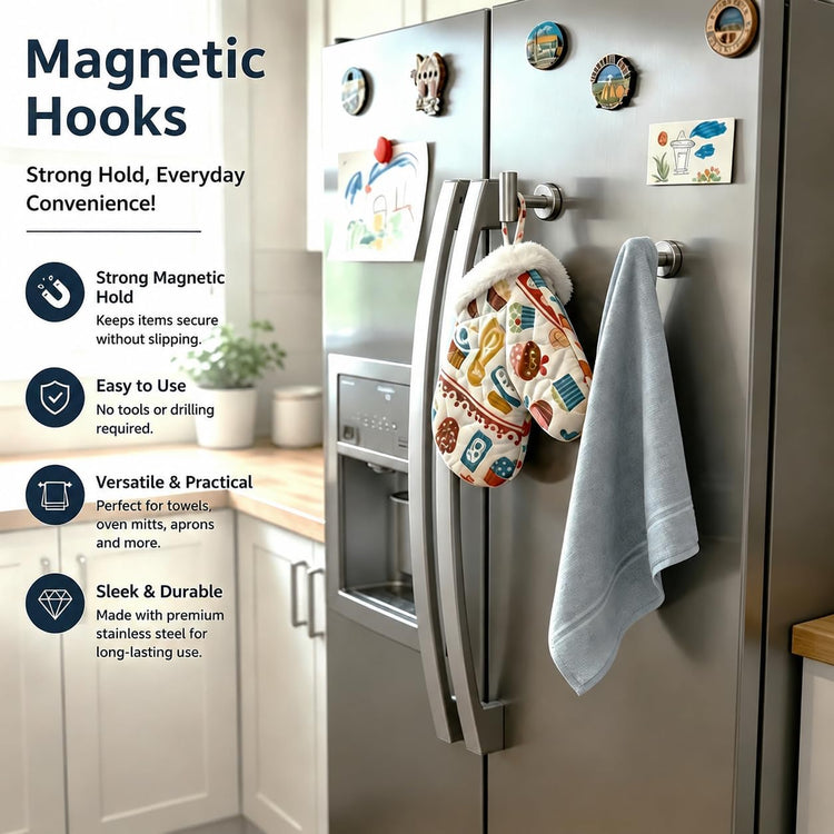 Magnetic Hooks Coat Magnet Hooks for Hanging (16 Ounce)
