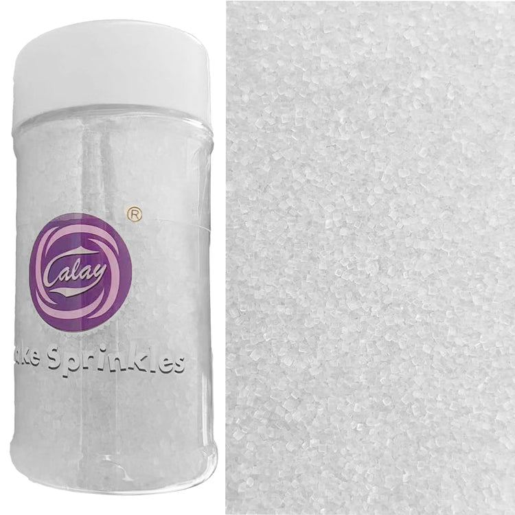 White Sanding Sugar for Baking Edible Sparkling Coarse Sugar Crystals Sprinkles for Baking Topping Cake Cookie Cupcake Topper Ice Cream Decoration Supplies 3.2 OZ (3.2 Ounce)