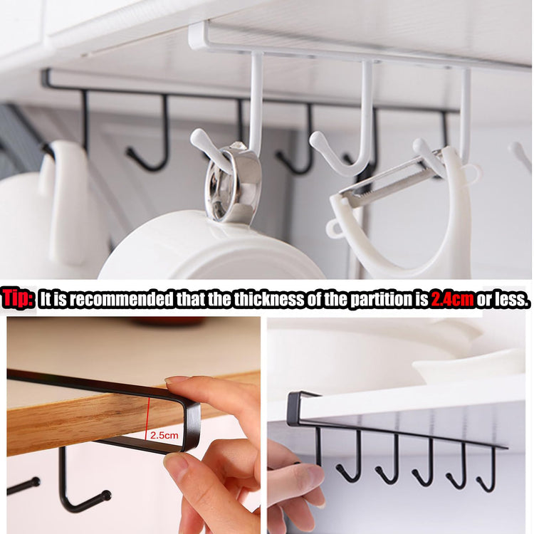 6PCS Mug Hooks Under Cabinet (6 Count)