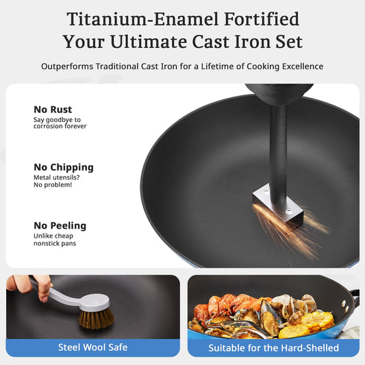 Enameled Cast Iron Skillets