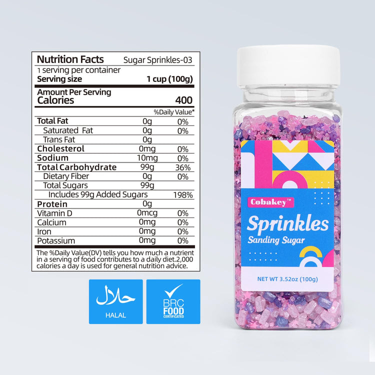 Sanding Sugar Edible Pink Glitter Stars Mix (3.5 Ounce)
