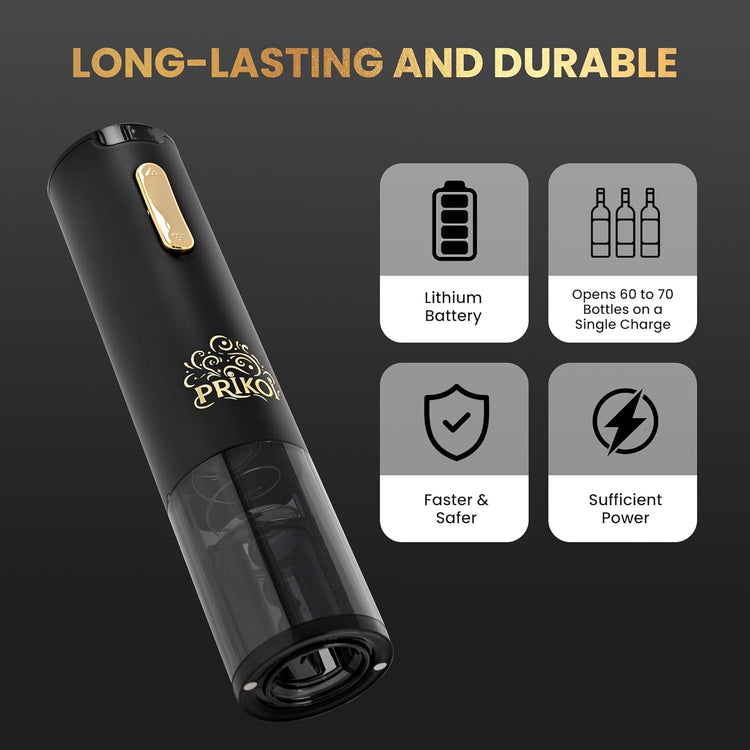 Electric Wine Opener Set with Charging Base, Automatic Cordless Wine Bottle Opener with Aerator & Pourer, Foil Cutter, Vacuum Pump, and Stoppers for Home Party Christmas Day