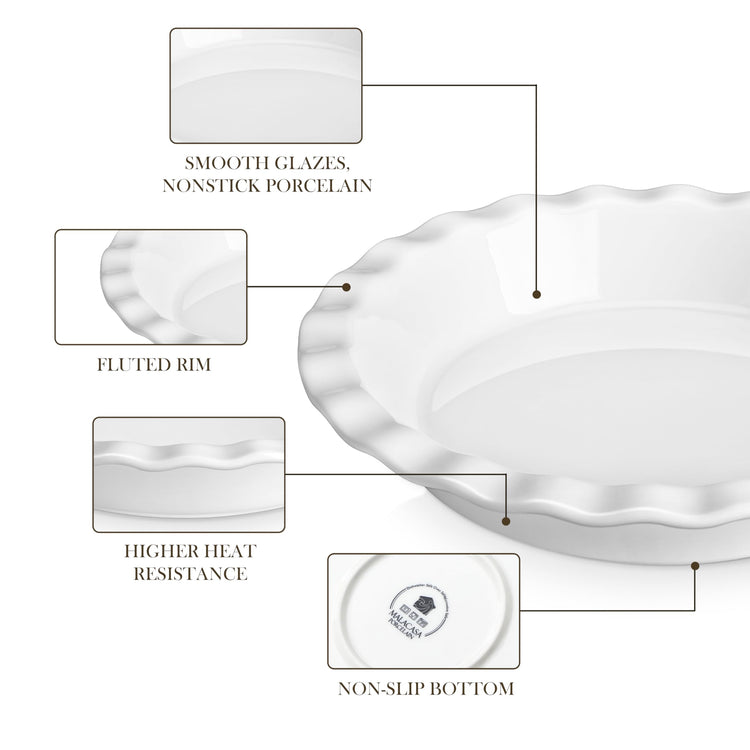 40 Oz Ceramic Pie Pan Set of 2 (2 Count)
