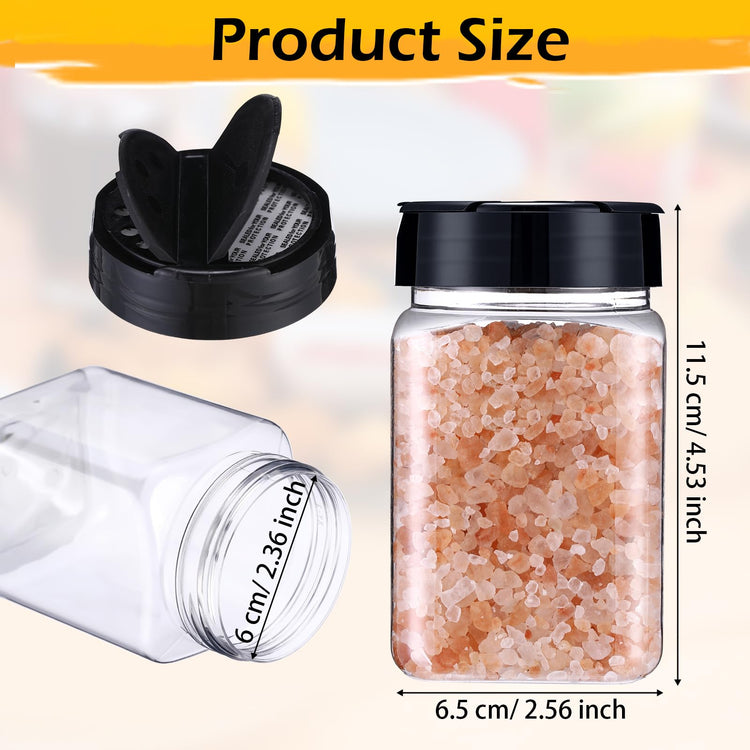 12.2 oz 30 Pack Plastic Spice Jars with Shaker Lids Clear Seasoning Containers Spice Bottles for Kitchen Storing Herbs Seasoning Powders (30 Count)