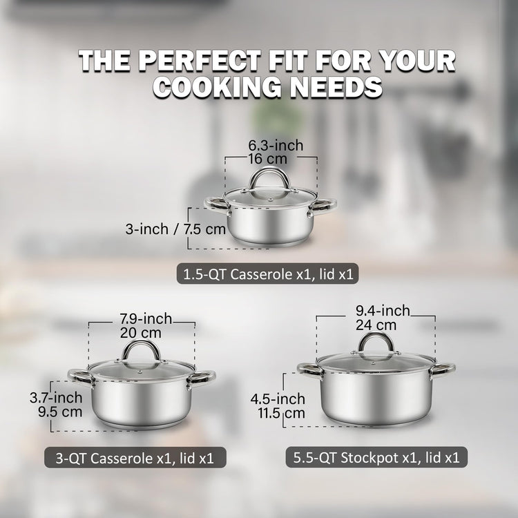 Basics Stainless Steel Cookware Sets