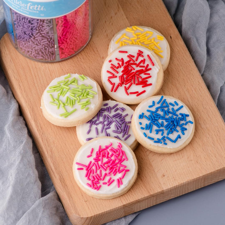 Sprinkles 6 Cell Edible Sprinkle Mix Jimmies Perfect for Cake Decorations Baking Ice Cream Cookies Cupcake Topper (6.45 Ounce)