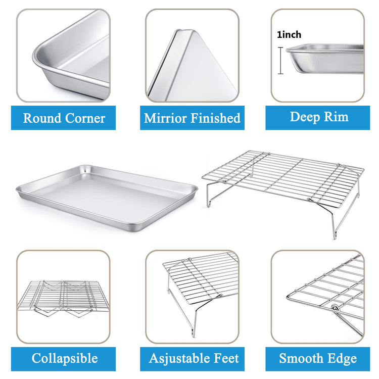 16 Inch Baking Sheet with Rack Set