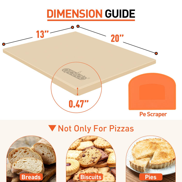 Pizza Stone for Grill 20 x 13.5 Inch