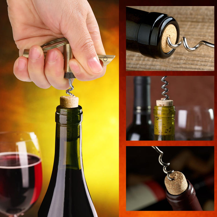 2-in-1 Shark Bottle Opener, Novelty Keychain Corkscrew Wine Opener, Beer Bottle Opener, Wine & Beer Gifts for Men, Father's Day Gifts, Christmas Gifts, Birthday Gifts, Bronze, KPQ2805