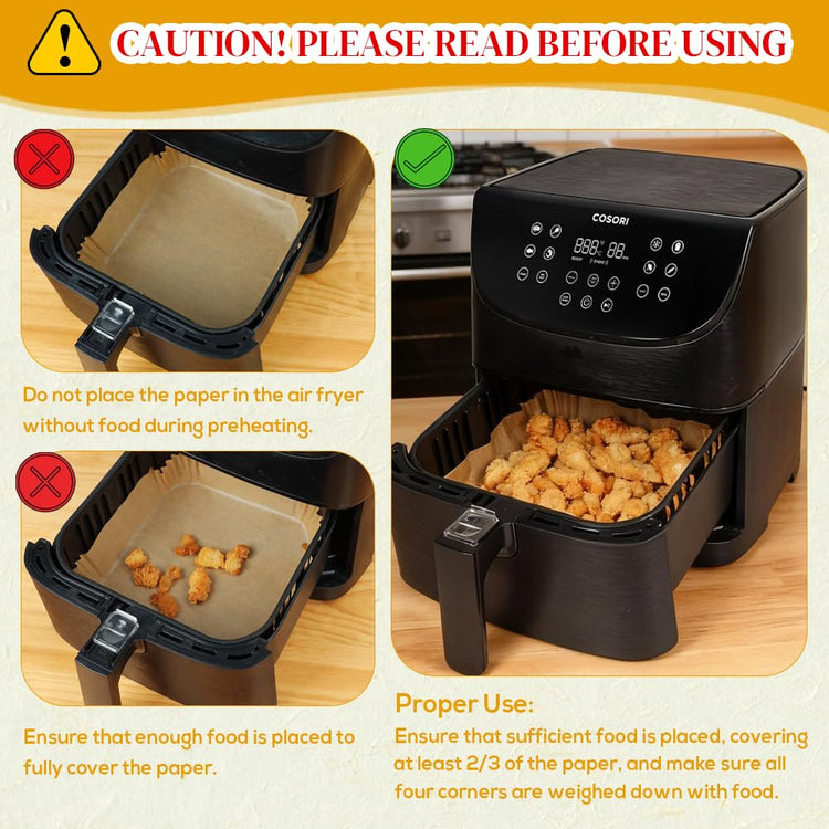 Small Air Fryer Disposable Paper Liners for 2 to 5QT Airfryer (200 Count)