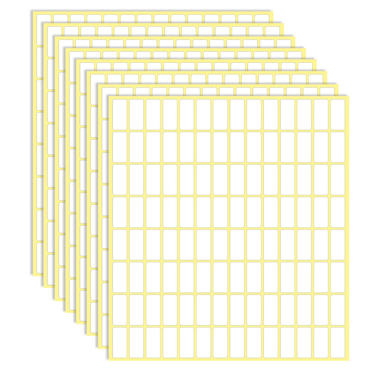 30 Sheets White Labels Stickers for Writing 10 X 20 mm Small Price Tags Blank Storage Container Stickers for Jars File Folders School Office Kitchen (3360 Count)