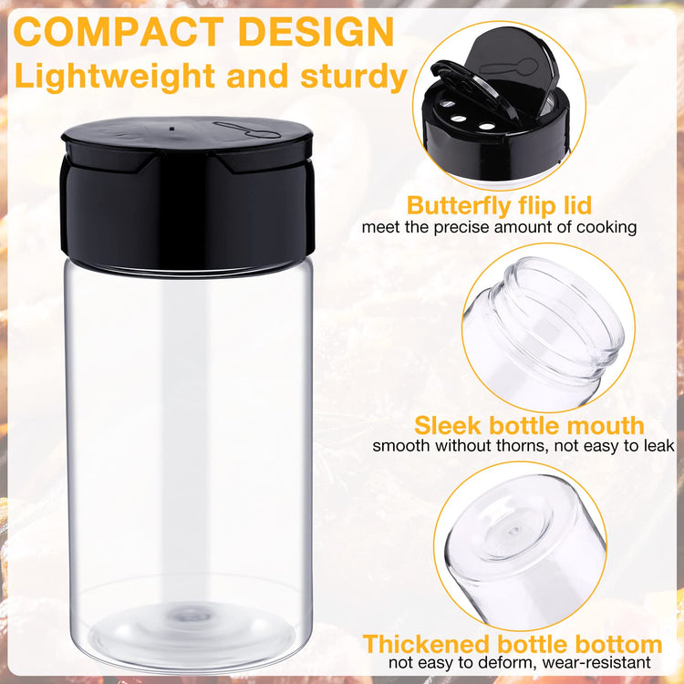 8.7 oz 30 Pack Plastic Spice Jars with Shaker Lids Clear Seasoning Containers Spice Bottles for Kitchen Storing Herbs Seasoning Powders
