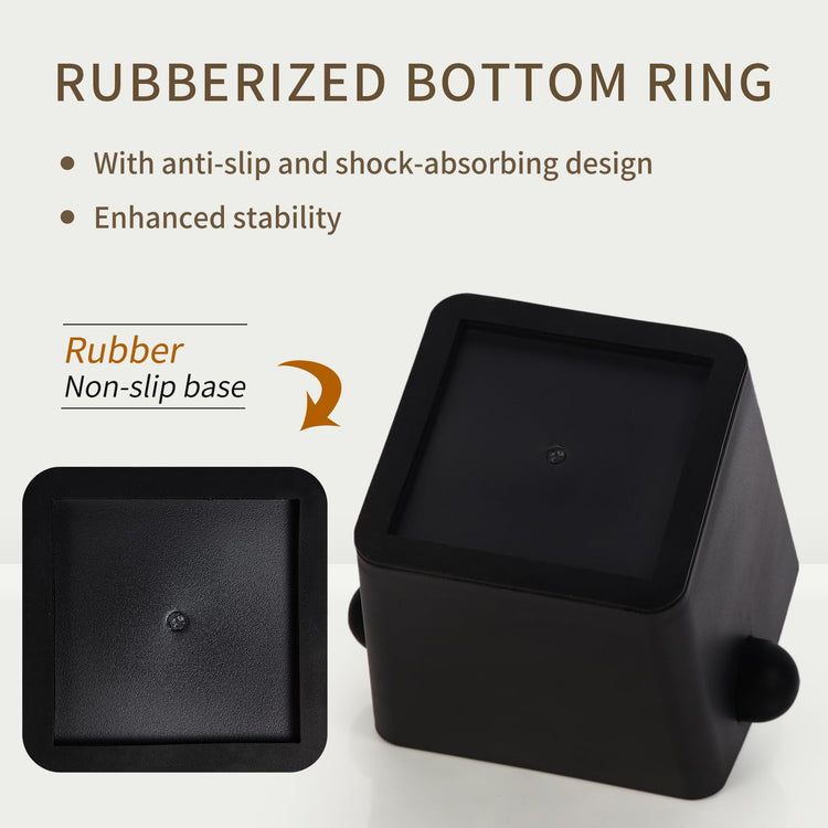 Knock Box Square High Sidewall Design Espresso Knock Box Tamping Mat Espresso Machine Accessories Set of 2 with Removable Knock Bar and Anti (2 Count)