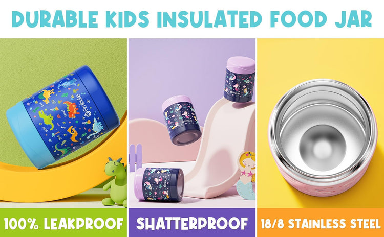 Kids Bento Snack Lunch Box with Thermo Insulated Toddler Lunch Bag