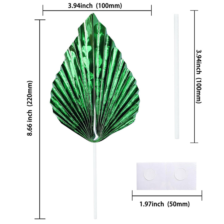 6Pcs Paper Palm Fan Cake Toppers Palm Spear Leaves Fan Cupcake Toppers Cake Insert Decorations Craft DIY Cake Bakeware Decoration for Birthday Party Wedding Party Decor Supplies Light Green (6 Count)