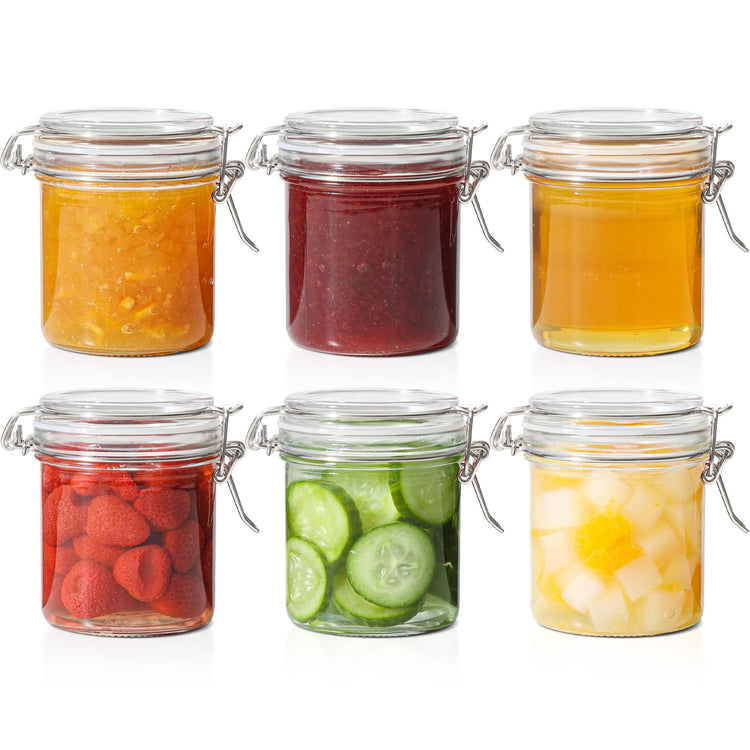 Small Mason Glass Jars with Airtight Lids 8 oz 6 Pack Pantry (6 Count)