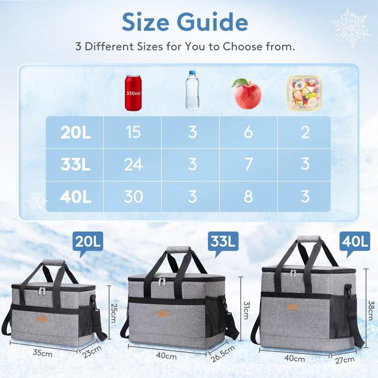 Cooler Bag 60 Cans Collapsible and Insulated Large Lunch Bag Leakproof Soft Cooler Portable for Camping
