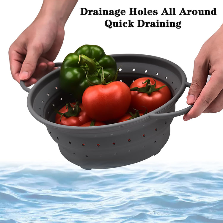 Silicone Collapsible Colander with Handle