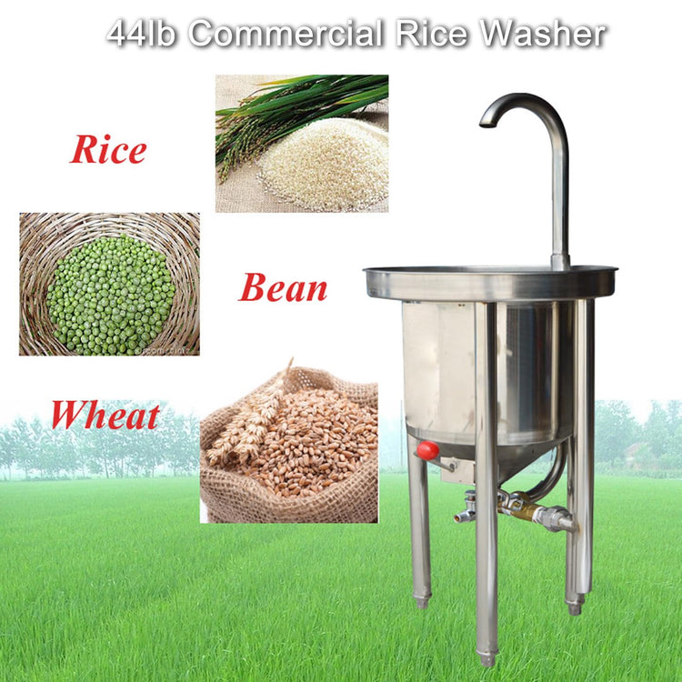 Commercial Rice Washer Kitchen Rice Washing Machine Hydraulic Pressure Type 44lbs Capacity