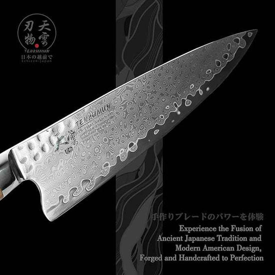 Japanese Gyutou Knife Pro. Handcrafted 8 inch Chef Knife Handmade Forged Knife Japan VG-10 Damascus Steel -Kokoro ser.