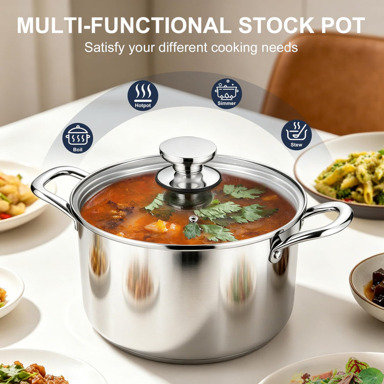6 Quart Tri Ply Stainless Steel Stock Pot