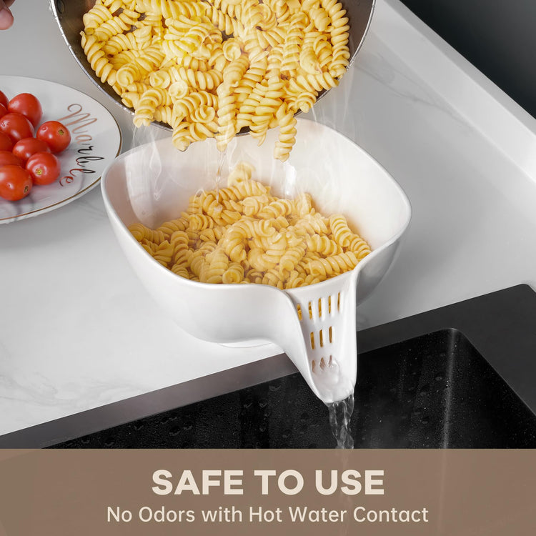 Multifunctional Ceramic Food Strainer with Integrated Drain Spout