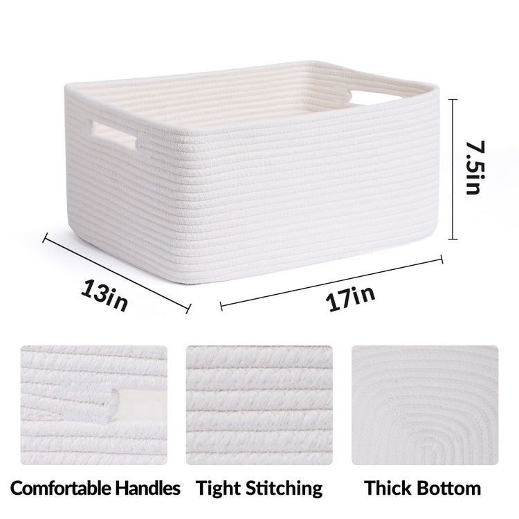 Large Storage Baskets for Shelves (3 Count)