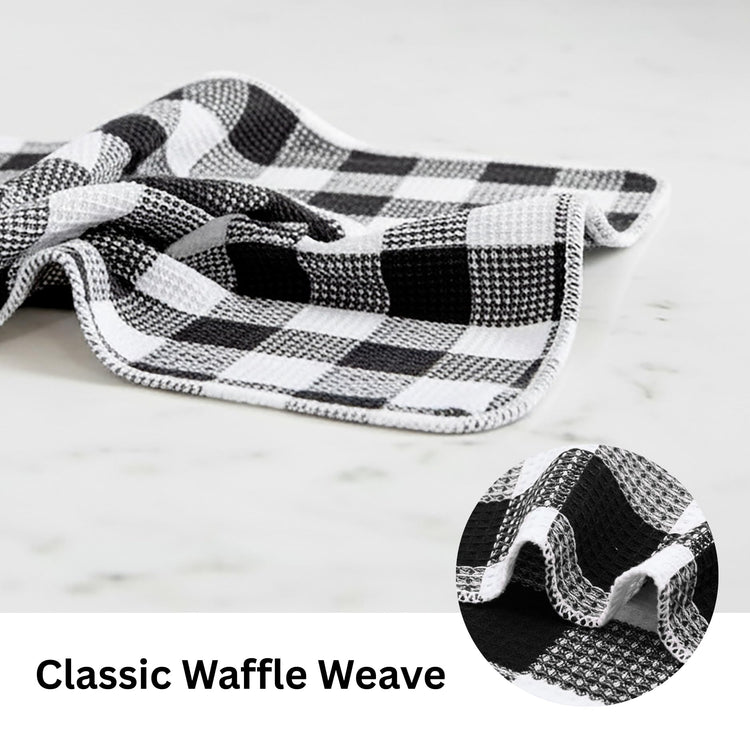 Waffle Weave Plaid Dish Cloths