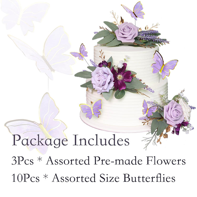 3Pcs Premade Cake Flowers (3 Count)