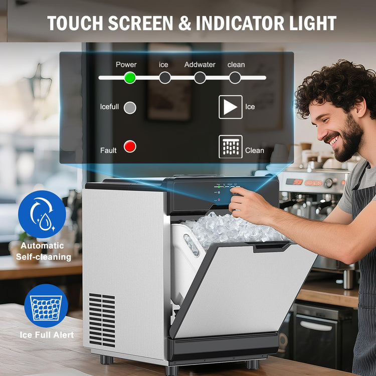 70 lbs Nugget Ice Maker Countertop Portable Dual Water Self