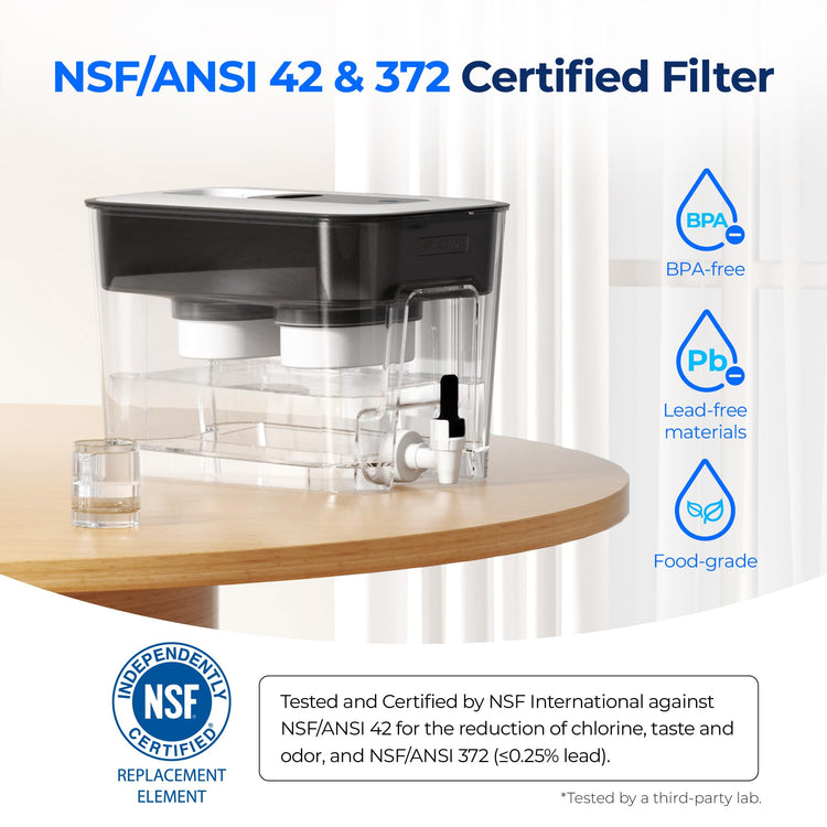 WFD-22L-DF Water Filter Dispenser, 40-Cup Water Purifier, Black (2 Count)
