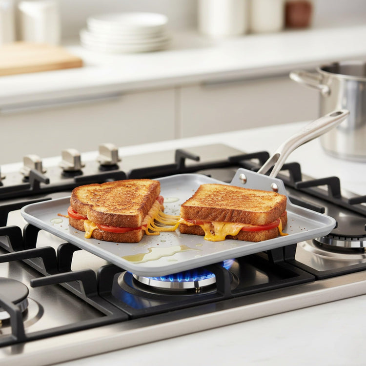 CeraTerra Ceramic Nonstick Square Griddle Pan
