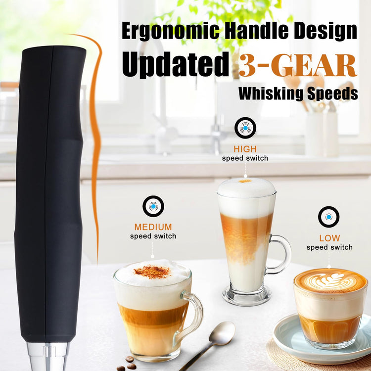 Black Milk Frother Wand for Coffee