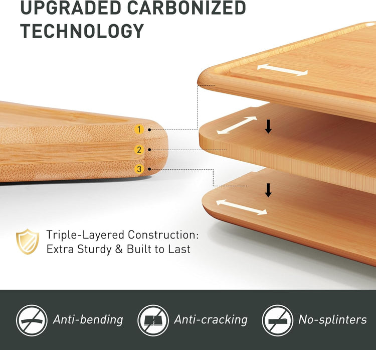 Extra Large Bamboo Board Charcuterie Wooden Cutting Chopping Board Butcher Block Nice Solid Thick Juice Groove Big Xl XXl xlarge Hardwood Kitchen Counter Organic Meat BBQ Kit(19.5" x 14" x 0.8")