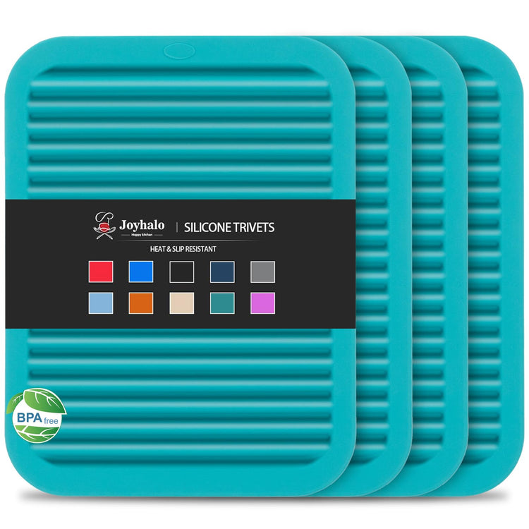 4 Pack Square Silicone Trivets (4 Count)