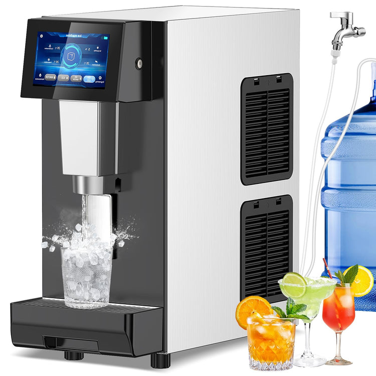 100 lbs Countertop Nugget Ice Maker Commercial with Water Dispenser