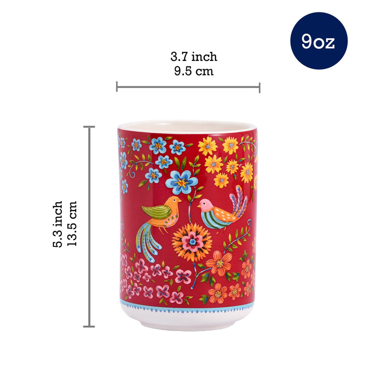 Red Spring Bird Ceramic Utensil Holder Set of 2 (2 Count)