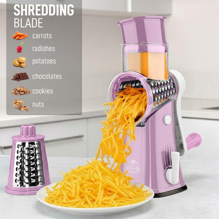Rotary Cheese Grater 5 Blade Cheese Shredder
