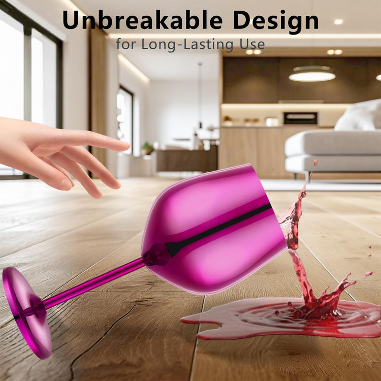 Unbreakable Stainless Steel Wine Glasses Set of 2 (2 Count)