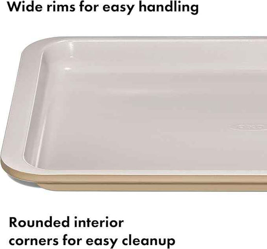 OXO Good Grips Non-Stick Pro Ceramic Coated Metal Bakeware Quarter Sheet Pan – Biscuit