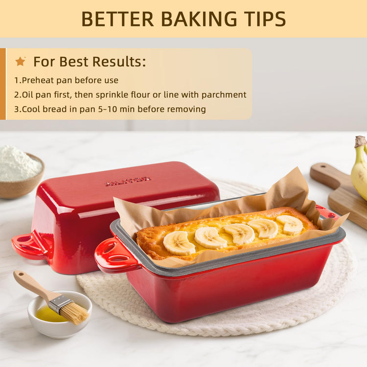 9x5 Enameled Cast Iron Loaf Pan with Lid