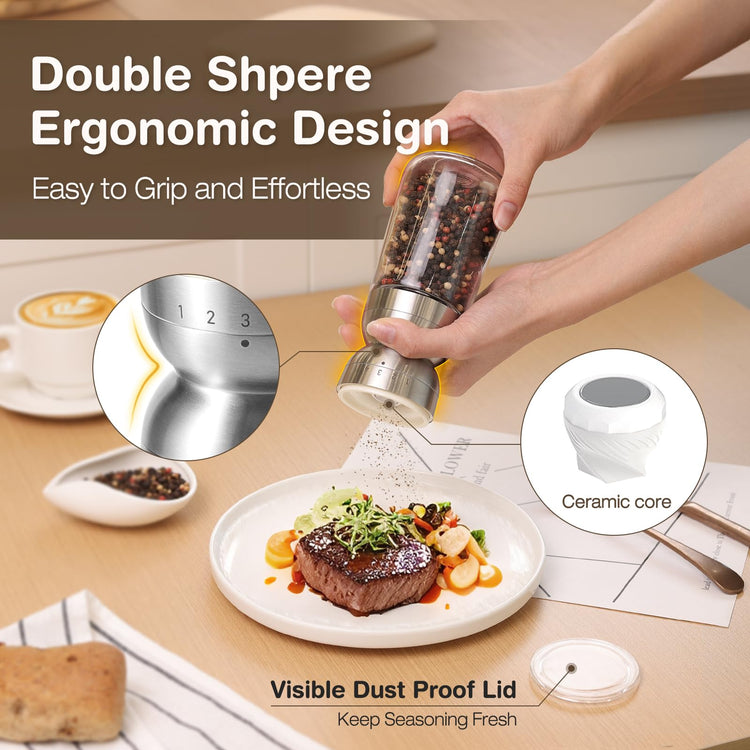 Pepper Grinder Salt Grinder Manual (2 Count)
