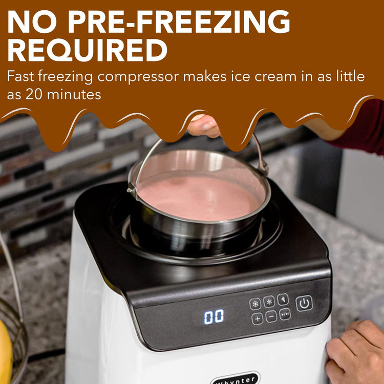 Ice Cream Maker with Compressor & Timer