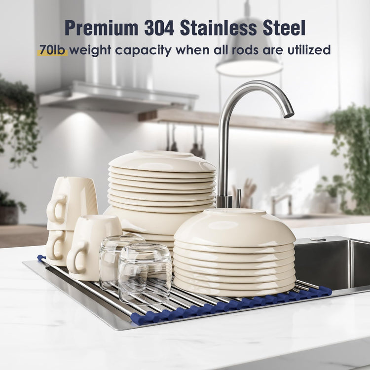 Roll Up Dish Drying Rack Over Sink