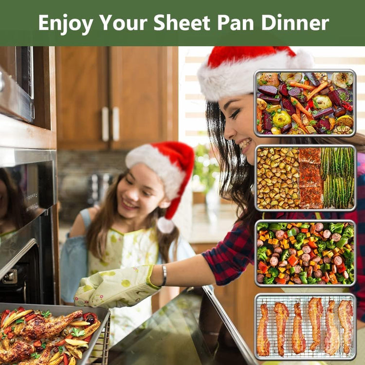 Baking Sheet with Cooling Wire Rack Set
