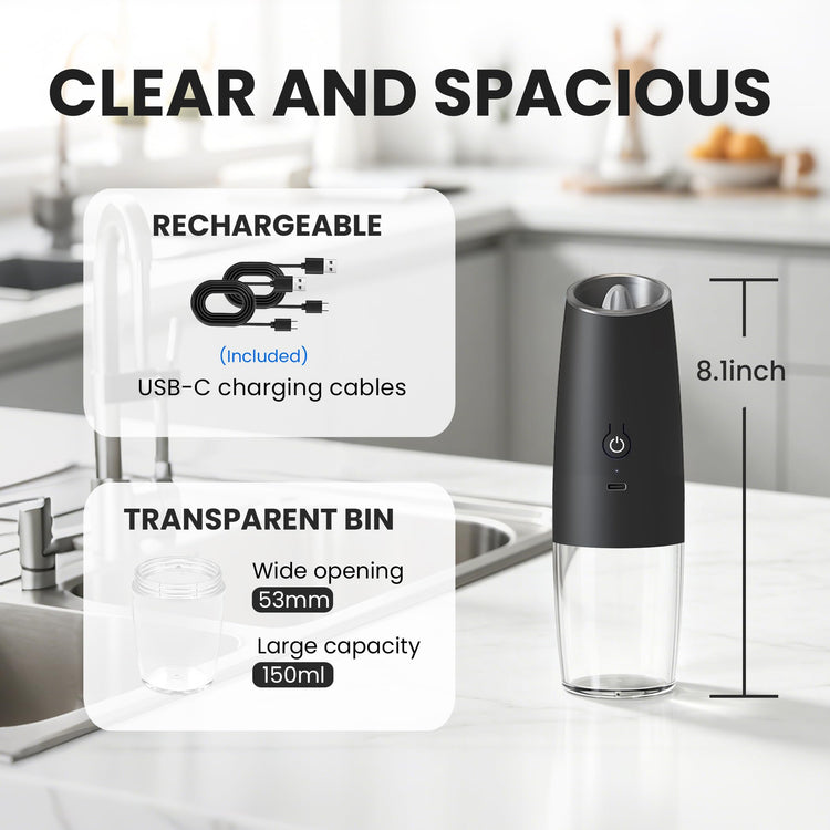 Rechargeable Electric Salt And Pepper Grinder Set (2 Count)