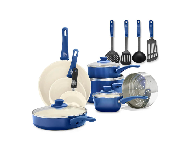 16 Piece Ceramic Nonstick Pots & Pans Cookware Set