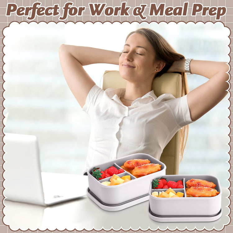 4 Pcs Silicone Bento Box (4 Count)