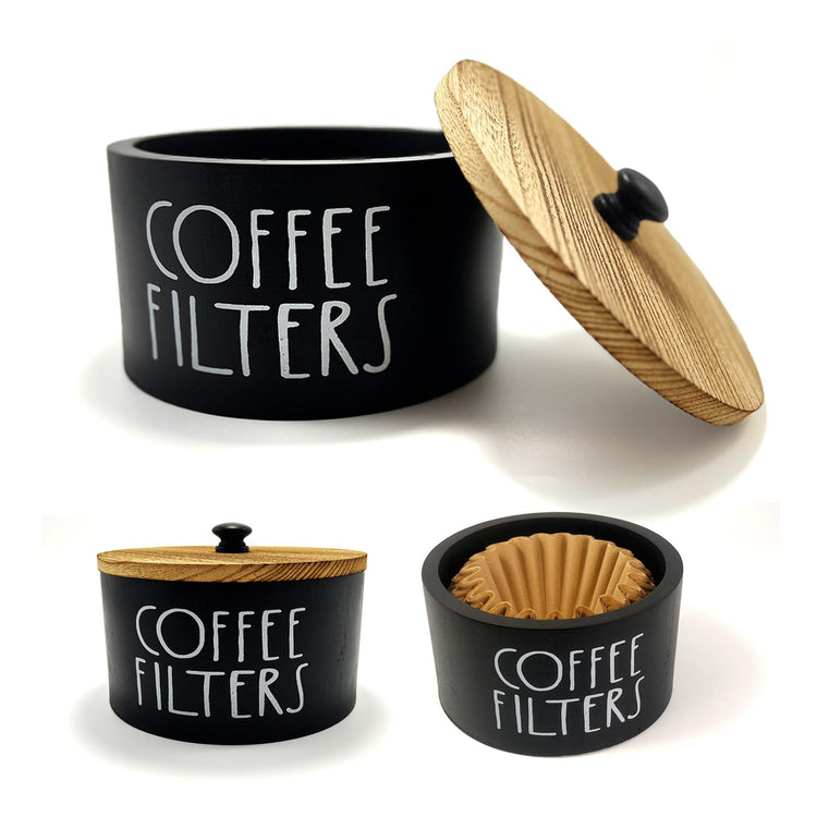 Wooden Coffee Filter Holder With Lid