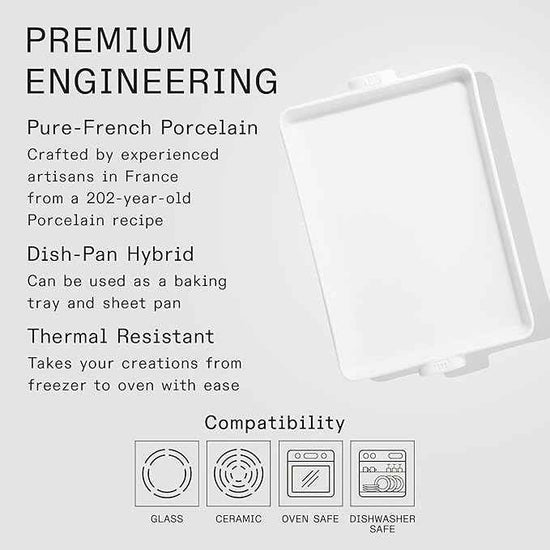 Made In Cookware | Baking Slab | Pure French Porcelain | Crafted in France | White